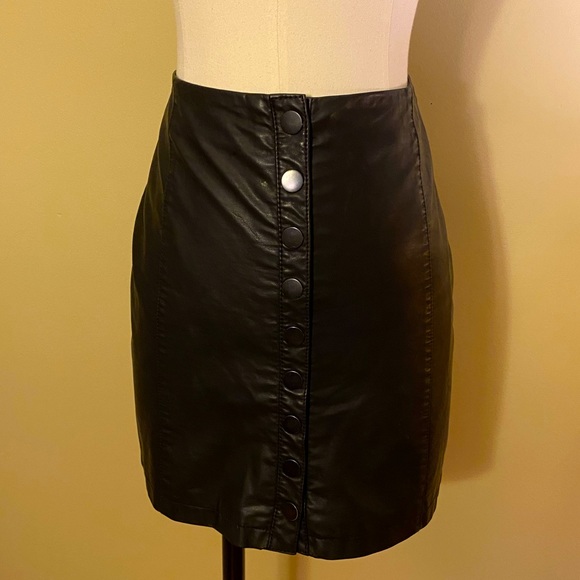Free People “Oh Snap!” Vegan Leather Mini Skirt - Picture 7 of 12